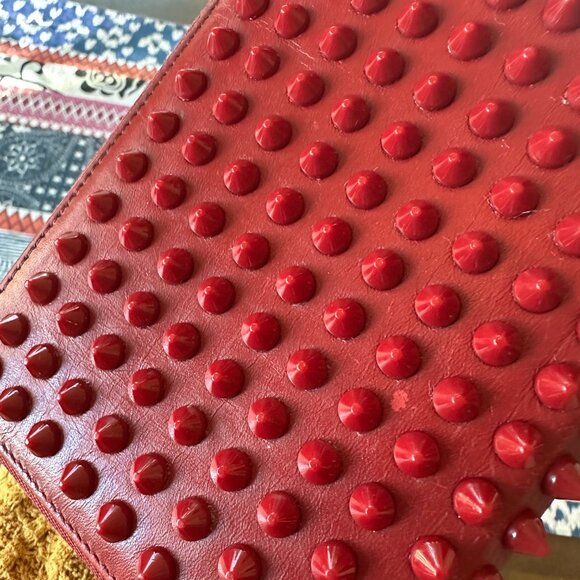 Christian Louboutin Red Panettone Zip Wallet, Vintage, Preowned - Picture 8 of 14